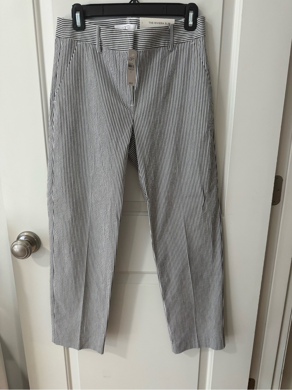 LOFT Riviera Slim Striped Pants